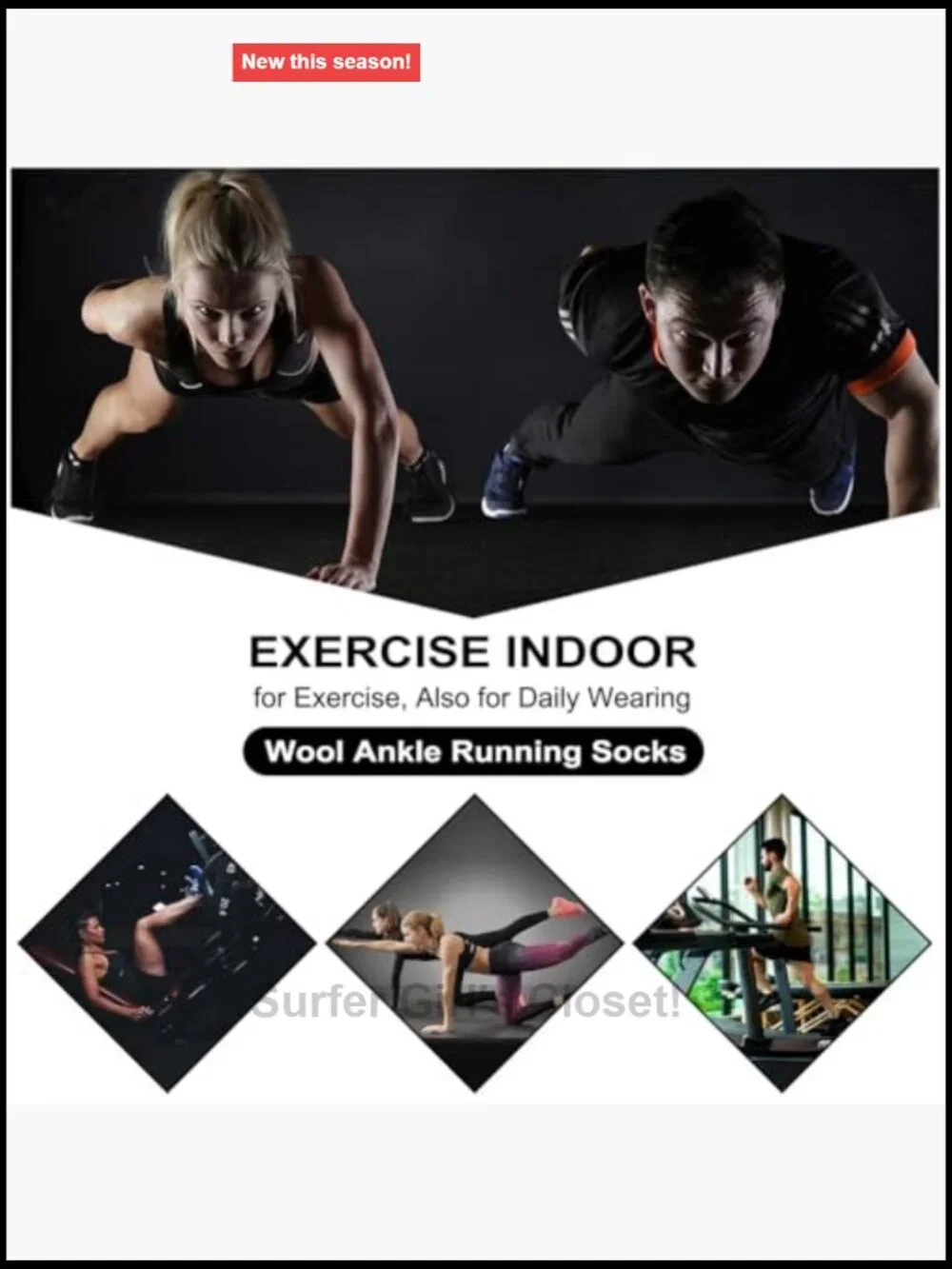 Merino Wool Blend Compression Ankle Running Hiking Socks Cushion Tab 6 Pairs